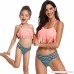 Wonmax Parent Child Beachwear Womens Swimsuits High Waisted Retro Flounce Halter Neck Two Piece Swimwear Orange B07NVFTVS9